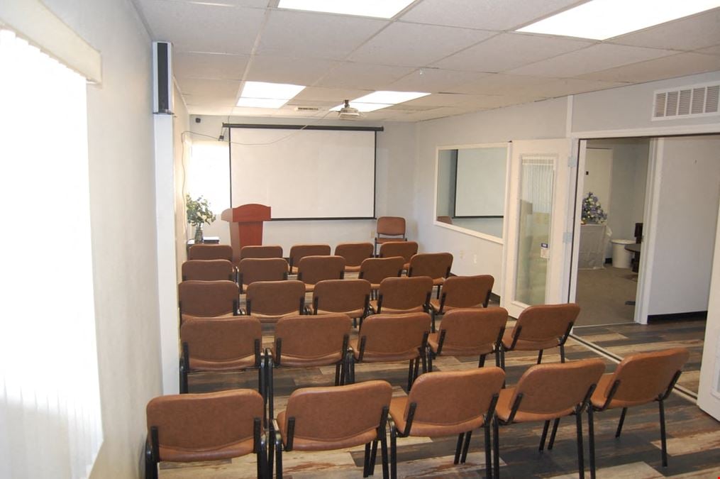 Event Venue with Podium, Projector & Sound, Room #201 – Up to 50 Guests