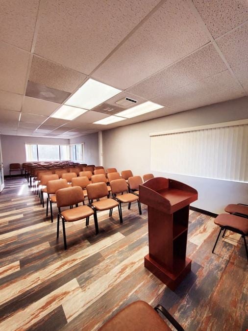 Event Venue with Podium, Projector & Sound, Room #201 – Up to 50 Guests