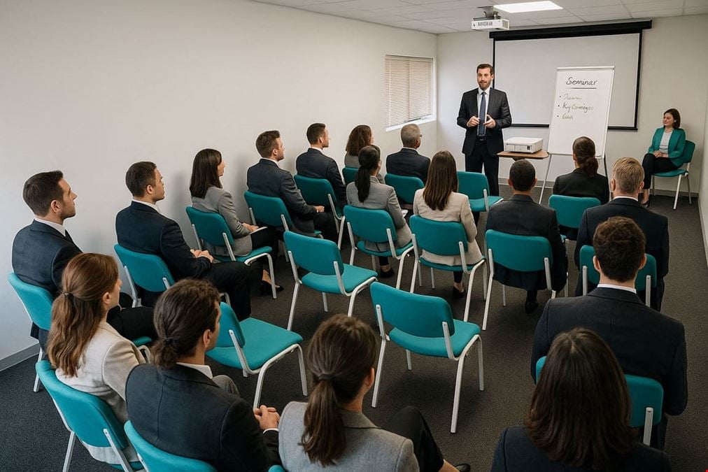 Blue Event Venue – Easy Access - Room #101, High-Impact Presentations (Up to 50 Guests)