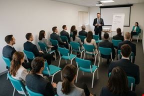 Blue Event Venue – Easy Access - Room #101, High-Impact Presentations (Up to 50 Guests)
