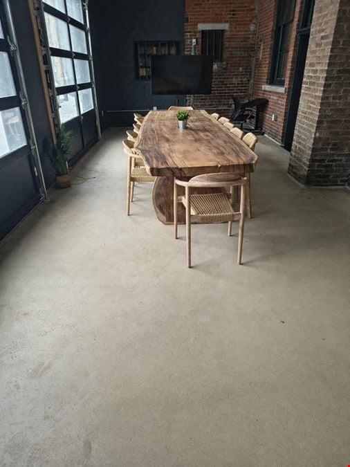 Brick Table Meeting Space